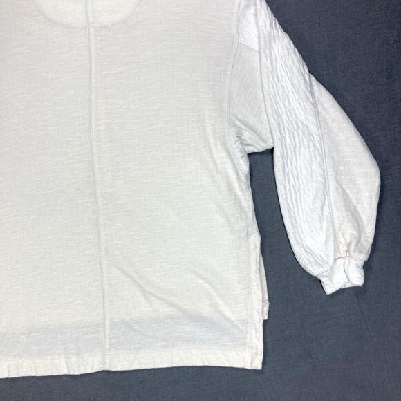 We The Free Back At It Henley Top XS Tan Oversized Slouchy Dolman Sleeves Casual - Picture 10 of 16